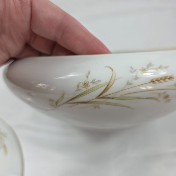 Fine China of Japan Golden Harvest Covered Vegetable Bowl Gold Wheat Sprays - Picture 9 of 14